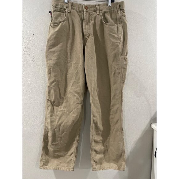 CARHARTT MEN'S CARGO KHAKI WORK FLAME RESISTANT PANTS CAT 2 2112 SIZE 34 X 30 - Picture 1 of 10